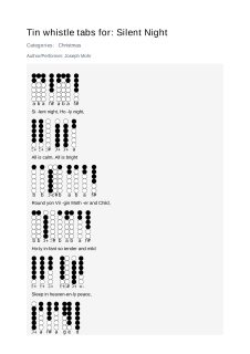 Silent Night — tin whistle tab