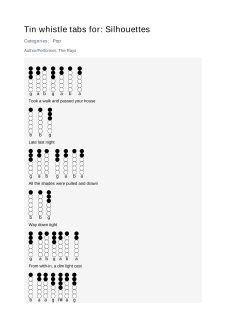 Silhouettes — tin whistle tab