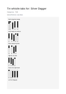 Silver Dagger — tin whistle tab