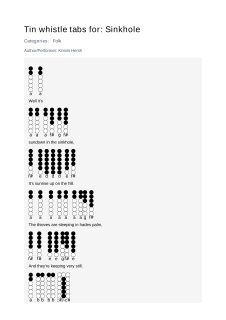 Sinkhole — tin whistle tab