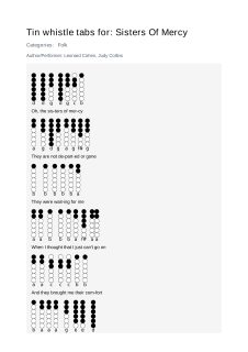 Sisters Of Mercy — tin whistle tab