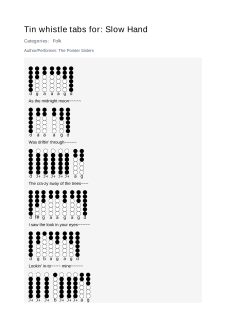 Slow Hand — tin whistle tab