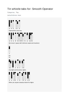 Smooth Operator — tin whistle tab