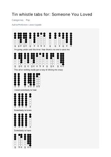 Someone You Loved — tin whistle tab