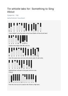 Something to Sing About — tin whistle tab