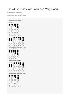 Soon and Very Soon — tin whistle tab
