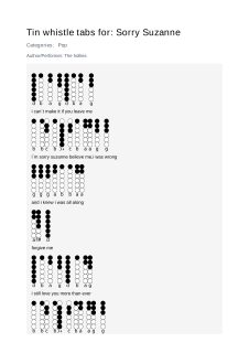 Sorry Suzanne — tin whistle tab