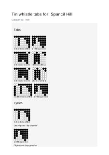 Spancil Hill — tin whistle tab