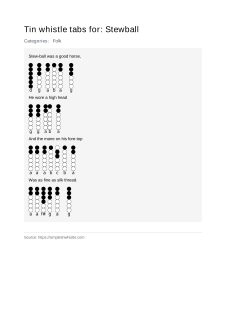 Stewball — tin whistle tab