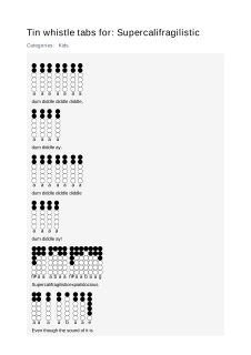 Supercalifragilistic — tin whistle tab