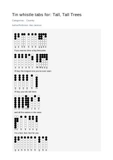 Tall, Tall Trees — tin whistle tab