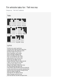 Tell me ma — tin whistle tab
