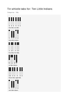 Ten Little Indians — tin whistle tab