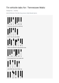 Tennessee Waltz — tin whistle tab