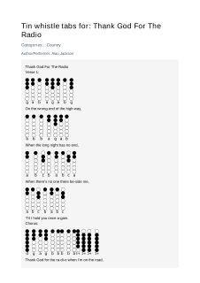 Thank God For The Radio — tin whistle tab