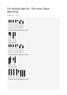 The Ants Came Marching — tin whistle tab