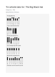 The Big Black Hat — tin whistle tab