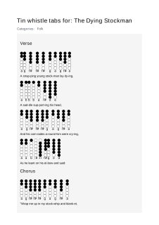 The Dying Stockman — tin whistle tab