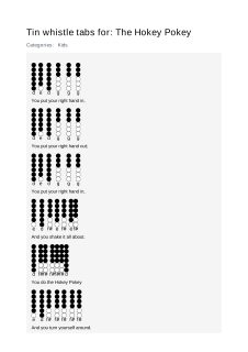 The Hokey Pokey — tin whistle tab