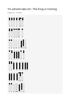 The King is Coming — tin whistle tab