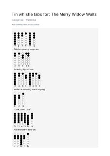 The Merry Widow Waltz — tin whistle tab