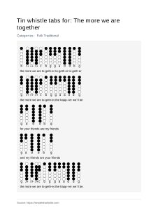The more we are together — tin whistle tab