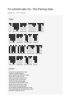 The Parting Glas — tin whistle tab