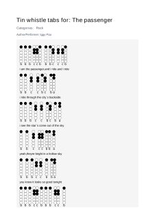 The passenger — tin whistle tab
