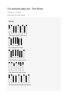 The River — tin whistle tab