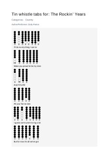 The Rockin’ Years — tin whistle tab