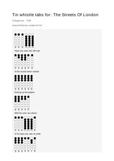 The Streets Of London — tin whistle tab