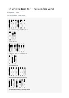 The summer wind — tin whistle tab
