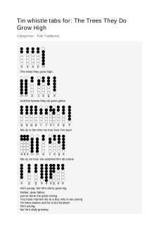 The Trees They Do Grow High — tin whistle tab