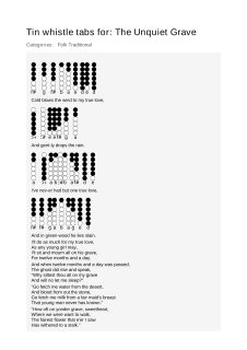 The Unquiet Grave — tin whistle tab