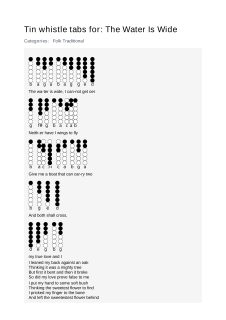 The Water Is Wide — tin whistle tab