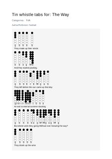 The Way — tin whistle tab