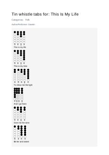 This Is My Life — tin whistle tab