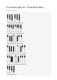 Three Blind Mice — tin whistle tab