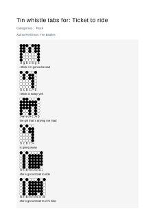 Ticket to ride — tin whistle tab