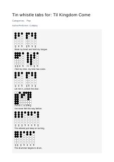 Til Kingdom Come — tin whistle tab