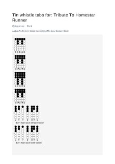 Tribute To Homestar Runner — tin whistle tab