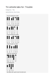 Trouble — tin whistle tab