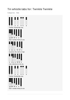 Twinkle Twinkle — tin whistle tab