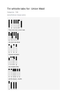 Union Maid — tin whistle tab
