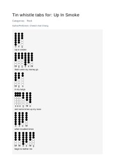Up In Smoke — tin whistle tab