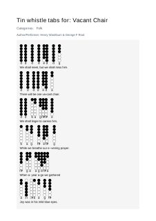 Vacant Chair — tin whistle tab