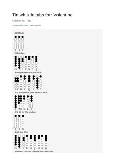 Valentine — tin whistle tab