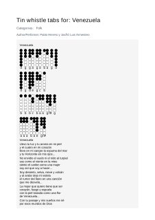 Venezuela — tin whistle tab