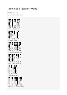 Você — tin whistle tab