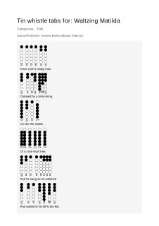 Waltzing Matilda — tin whistle tab